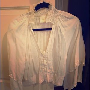 Maeve off white blouse by Anthropologie